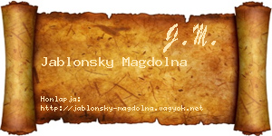 Jablonsky Magdolna névjegykártya