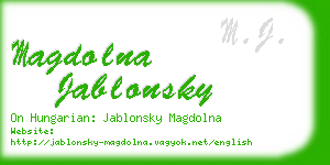 magdolna jablonsky business card